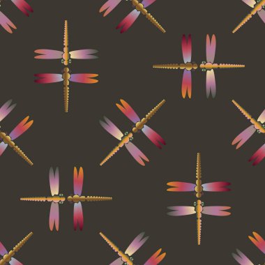 Yusufçuk, vektör çizim ile Dikişsiz soyut desen. Desen kartı, davet, ambalaj kağıdı, tekstil kumaş için 