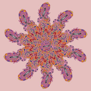 Stil zentangle yeni simetrik mandala doodle ile sanat esin kaynağı oldu. Duvar kağıdı, desen dolgularını, web sayfaları, yüzey dokuları için dekoratif nesne-ebilmek var olmak kullanılmış.