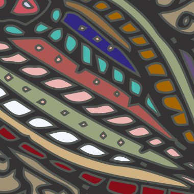 Soyut süs çiçek renkli seamless modeli, vektör çizim