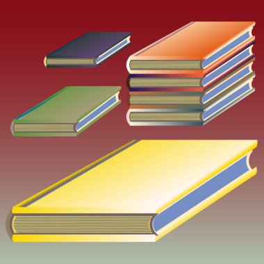 Renkli Notebook yığınları. Vektör çizim