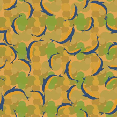 Renkli yunuslar Dikişsiz desen, çizim