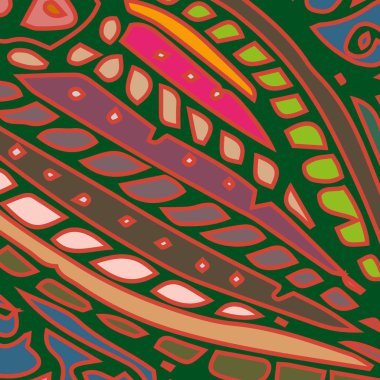 Soyut süs çiçek renkli seamless modeli, vektör çizim