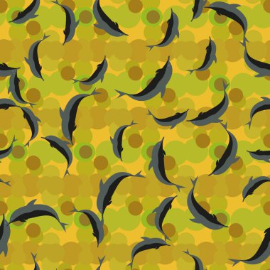 Renkli yunuslar Dikişsiz desen, çizim