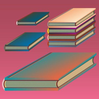 Renkli Notebook yığınları. Vektör çizim