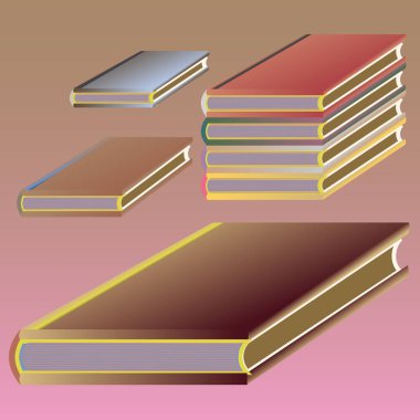 Renkli Notebook yığınları. Vektör çizim