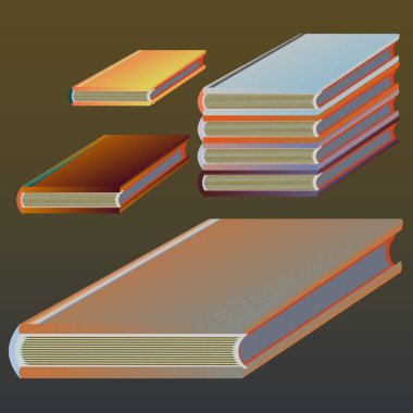 Renkli Notebook yığınları. Vektör çizim