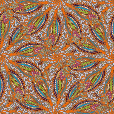 Soyut kumaş çiçek renkli seamless modeli, vektör çizim