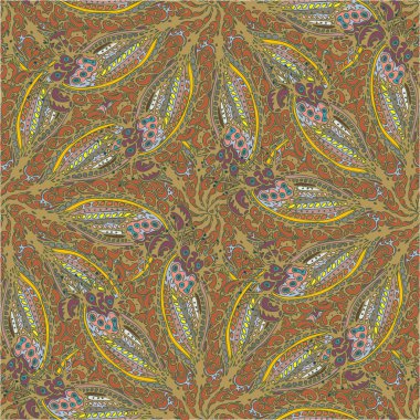 Soyut kumaş çiçek renkli seamless modeli, vektör çizim