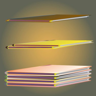 Renkli Notebook yığınları. Vektör çizim