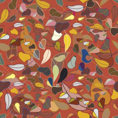 Güzel renk sonbahar yaprak düşmek seamless modeli.