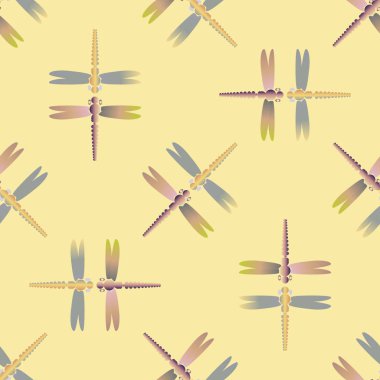 Yusufçuk, vektör çizim ile Dikişsiz soyut desen. Desen kartı, davet, ambalaj kağıdı, tekstil kumaş için 