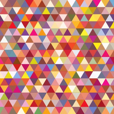 Sorunsuz üçgenler desen. Arka plan ile renkli geometrik şekiller. Vektör