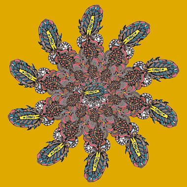 Stil zentangle yeni simetrik mandala doodle ile sanat esin kaynağı oldu. Duvar kağıdı, desen dolgularını, web sayfaları, yüzey dokuları için dekoratif nesne-ebilmek var olmak kullanılmış.