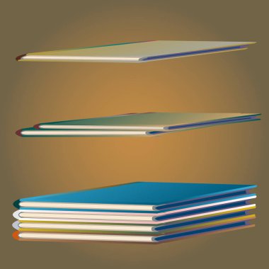 Renkli Notebook yığınları. Vektör çizim
