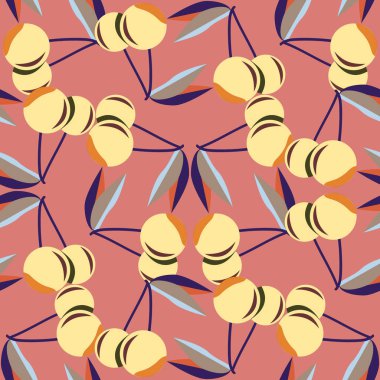 Kiraz için arka plan ile renkli seamless modeli. 