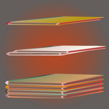 Renkli Notebook yığınları. Vektör çizim