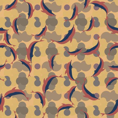 Renkli yunuslar Dikişsiz desen, çizim