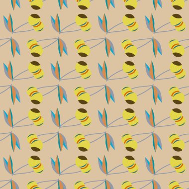 Kiraz, vektör çizim ile vektör seamless modeli 