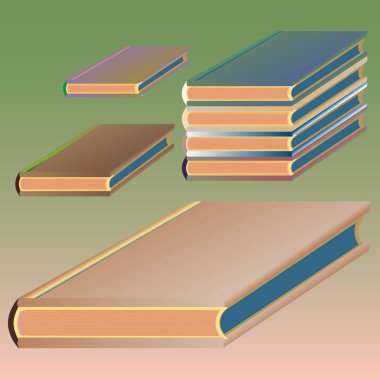 Renkli Notebook yığınları. Vektör çizim