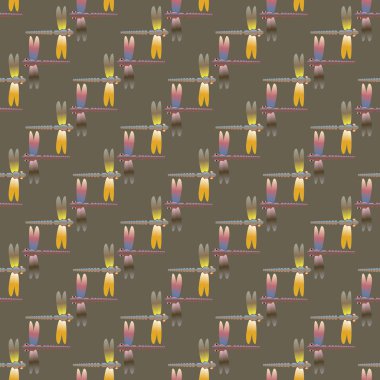 Dekoratif renkli seamless modeli ile şirin yusufçuk