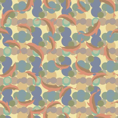 Renkli yunuslar Dikişsiz desen, çizim