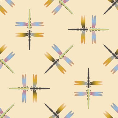 Yusufçuk, vektör çizim ile Dikişsiz soyut desen. Desen kartı, davet, ambalaj kağıdı, tekstil kumaş için 