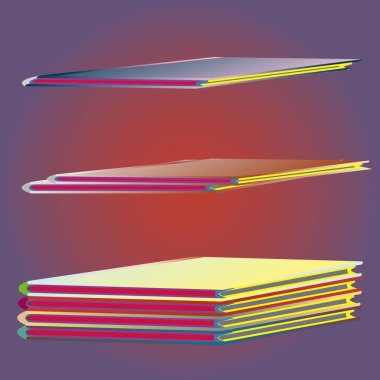 Renkli Notebook yığınları. Vektör çizim