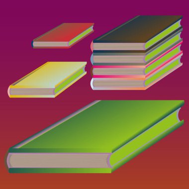 Renkli Notebook yığınları. Vektör çizim