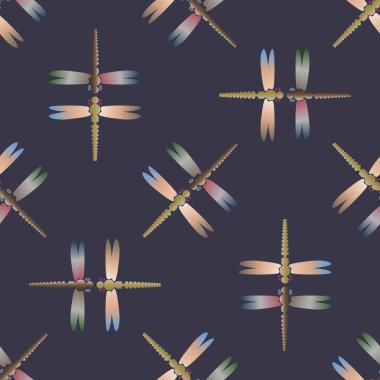 Yusufçuk, vektör çizim ile Dikişsiz soyut desen. Desen kartı, davet, ambalaj kağıdı, tekstil kumaş için 