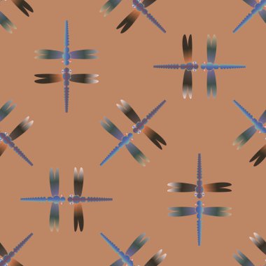 Yusufçuk, vektör çizim ile Dikişsiz soyut desen. Desen kartı, davet, ambalaj kağıdı, tekstil kumaş için 