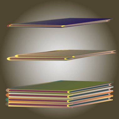 Renkli Notebook yığınları. Vektör çizim