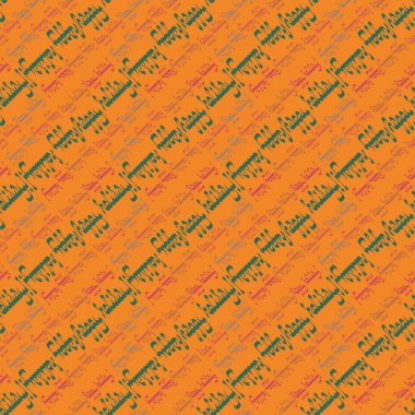 Arapça metin mutlu tatil çok renkli seamless modeli.