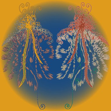 Yeni tasarım çalışmaları için el yapımı doodle ile soyut desen