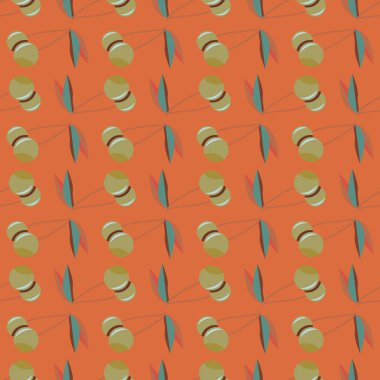 Kiraz, vektör çizim ile vektör seamless modeli 