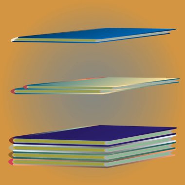 Renkli Notebook yığınları. Vektör çizim