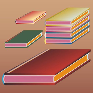 Renkli Notebook yığınları. Vektör çizim