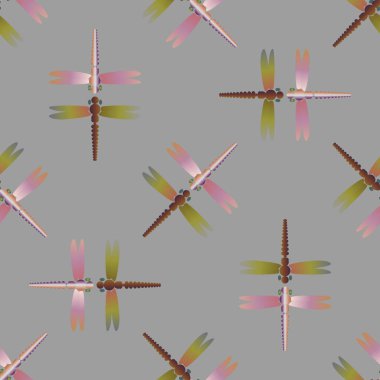 Yusufçuk, vektör çizim ile Dikişsiz soyut desen. Desen kartı, davet, ambalaj kağıdı, tekstil kumaş için 