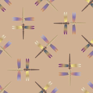 Yusufçuk, vektör çizim ile Dikişsiz soyut desen. Desen kartı, davet, ambalaj kağıdı, tekstil kumaş için 