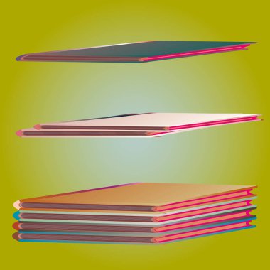 Renkli Notebook yığınları. Vektör çizim