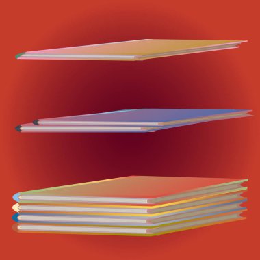 Renkli Notebook yığınları. Vektör çizim