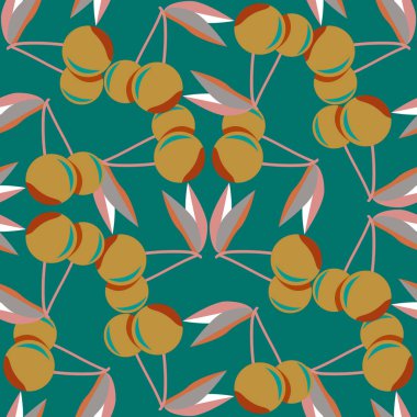 Kiraz için arka plan ile renkli seamless modeli. 