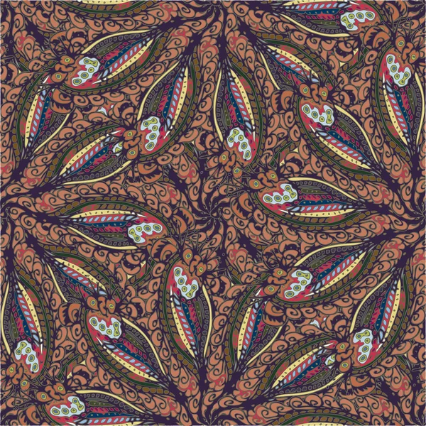 Tissu Abstrait Motif Floral Coloré Sans Couture Illustration Vectorielle — Image vectorielle