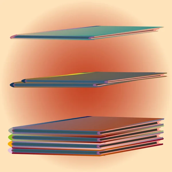 Des Piles Carnets Colorés Illustration Vectorielle — Image vectorielle