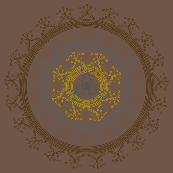 Mandala Abstrata Colorido Simples Ornamento Circular Brilhante Composto Por Formas — Vetor de Stock