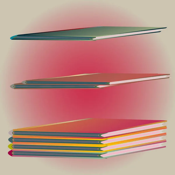 Travar Färgglada Anteckningsböcker Vektorillustration — Stock vektor