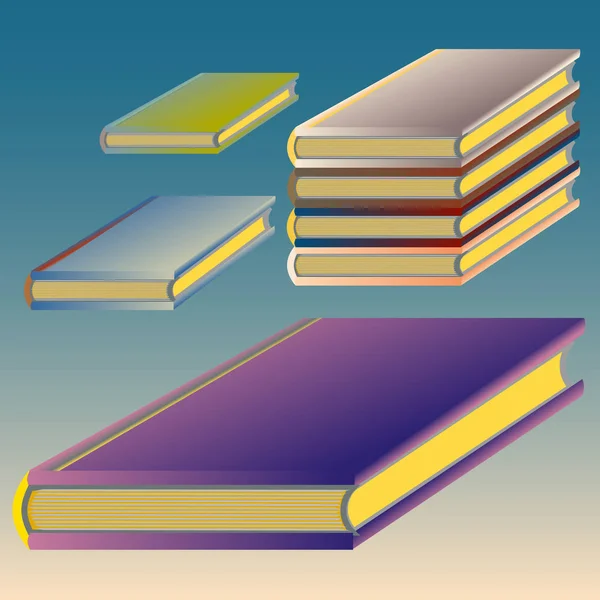 Pilhas Cadernos Coloridos Ilustração Vetorial — Vetor de Stock