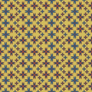 Çiçekler, vektör çizim ile çok renkli geometrik seamless modeli 