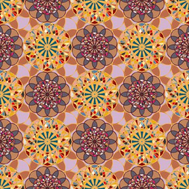 Renkli farklı renk seçenekleri sunan mozaik mandala arka plan