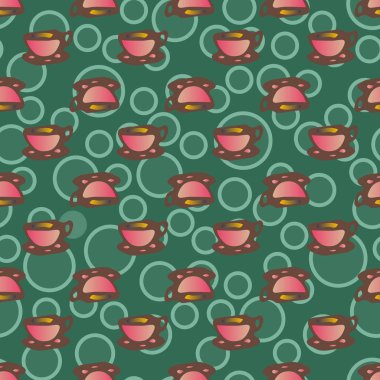 Bardak kahve veya çay arka plan seamless modeli üzerinde noktalı.