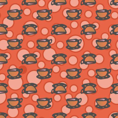 Bardak kahve veya çay arka plan seamless modeli üzerinde noktalı.